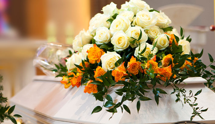 Rose and Carnation Casket Spray